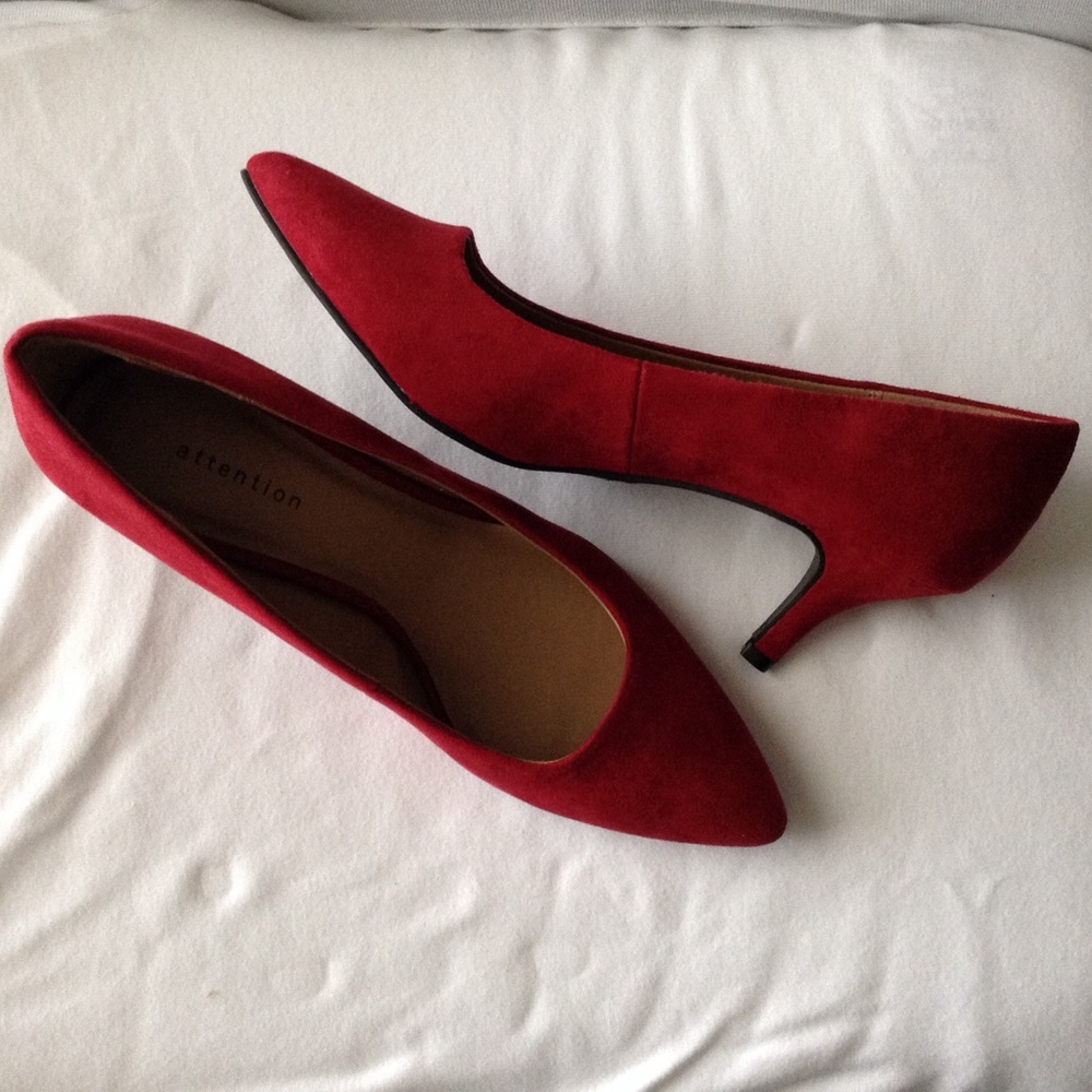 Stylish Red Suede Heel New